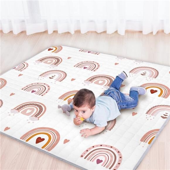 43 x 43 Inch Boho Baby Play Mat Portable Crawling Washable Foldable - Picture 2 of 7